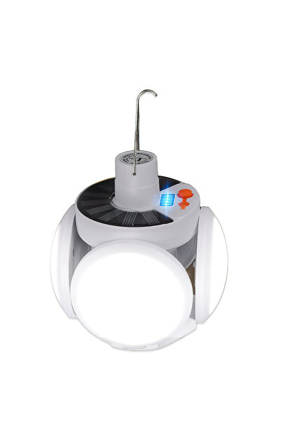 Arfseb Katlanabilir 5 Başlıklı' Solar & USB' Şarjlı LED, Kamp, Balkon, Bahçe ...