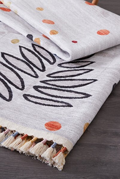 Alpina Home Lavin Yıkanabilir Punch Kırlent ile Uyumlu Salon Mutfak Balkon Dokuma Tabanlı Kilim