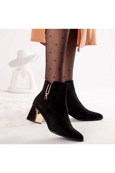 MODA STİL Ghete dama piele ecologica intoarsa implanite bina negre, 36
