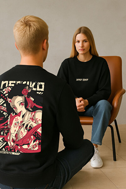 By Caspita Fashion Hanorac negru oversize unisex cu imprimeu pe spate Lenithr...