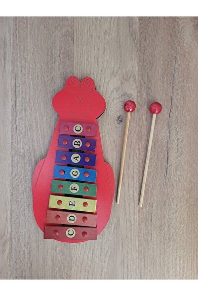 m montefair Colorful Frog Wooden Children's Metalphone / Xylophone - Educational Musical Toy (27X12 cm)