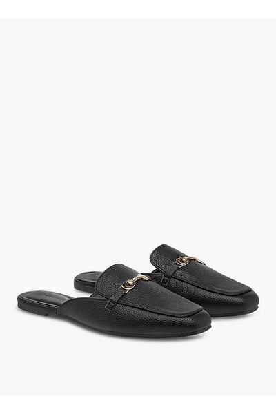 Flora Bella by Shoexpress Women Textured Slip-On Mules with Metal Accent