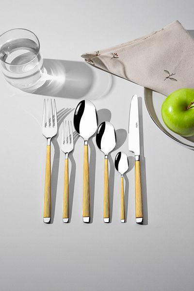 Nehir Maria Gold Plain 6-Person 36-Piece Cutlery Set