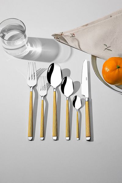 Nehir Maria Gold Satin 36 Piece Cutlery Set for 6 People