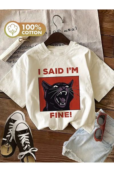 vikitekno Oversize Panther Printed Design Women's T-Shirt