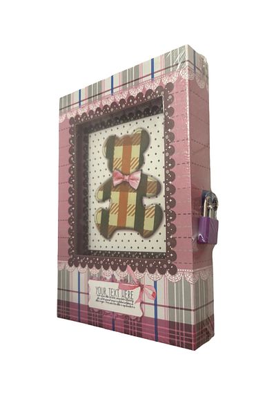 OEM Teddy Bear Diary with Lock, Perfect for Kids, A6 Format, 100 Pages