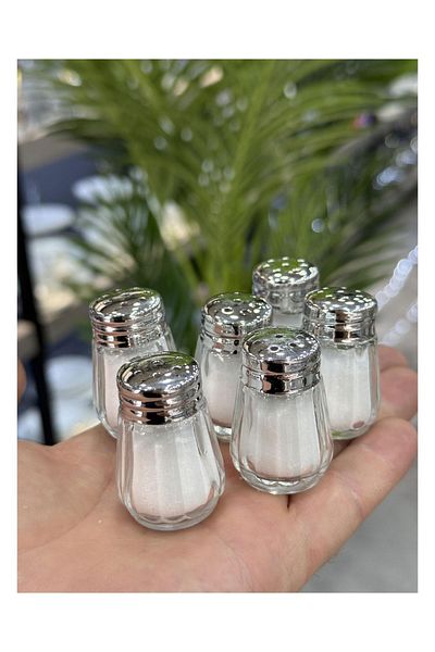 Doğudeko Mini Round 6-Piece Salt Shaker Silver
