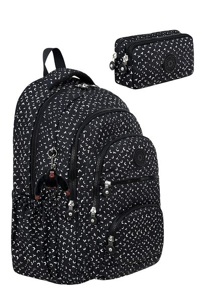 Çanta Trend Mega Size 2 τεμαχίων Unisex Ρυθμιζόμενος Ορθοπεδικός ιμάντας Σχολική τσάντα πολλαπλών διαμερισμάτων + θήκη για στυλό
