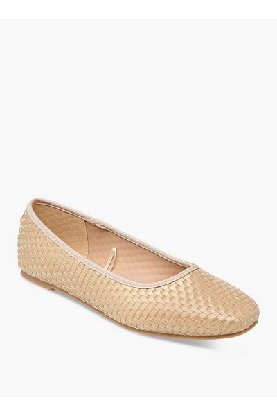 Flora Bella by Shoexpress Women Textured Square Toe Slip-On Ballerina Shoes