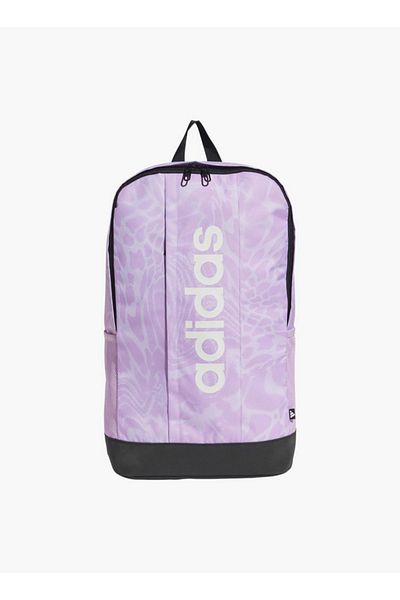 adidas Girls Logo Print School Backpack with Adjustable Straps and Zip Closure