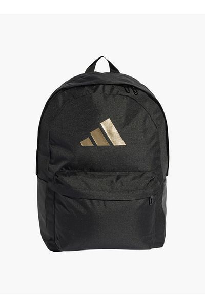 adidas Logo Print School Backpack with Adjustable Straps and Zip Closure