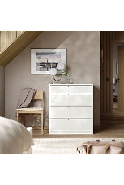 IKEA 4 çekmeceli şifonyer, kırık beyaz, 82x47x90 cm