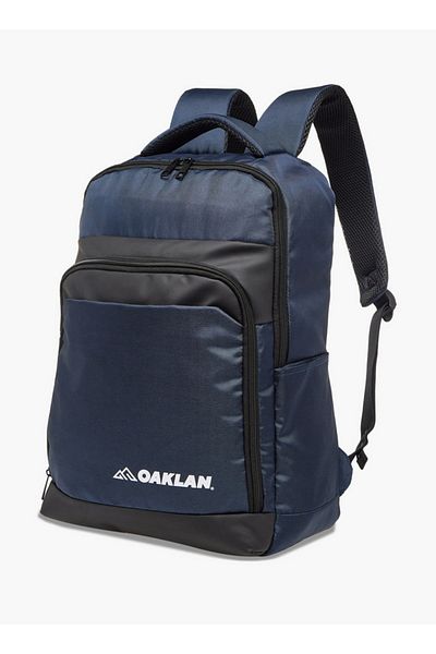 Oaklan by Shoexpress Boys Logo Print School Backpack with Adjustable Straps and Zip Closure - 14x30x43 cm