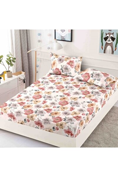 JOJO HOME Double Bed Sheet with Elastic, Jojo Home, Finet, 3 Pieces, Flowers Multicolor, 180x200cm