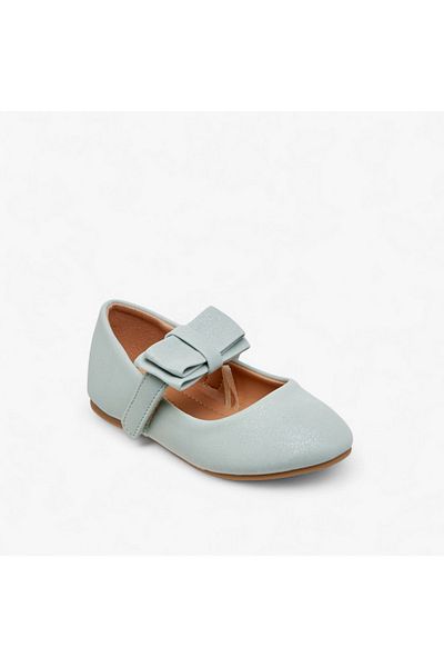 Flora Bella by Shoexpress Bow Accent Ballerina Shoes with Hook and Loop Closure
