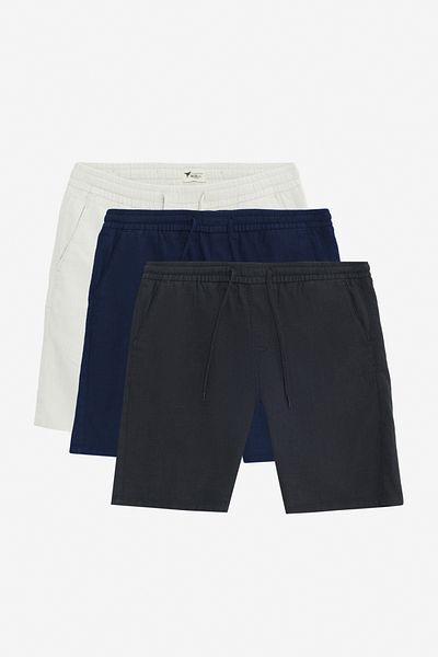 AC&Co / Altınyıldız Classics Ανδρικό μαύρο-ναυτικό-γκρι 3-pack 100% βαμβακερό άνετο σορτς με πλαϊνές τσέπες