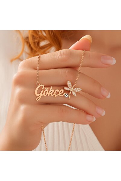 İNDİGO TAKI Nazar Mineli Yusufçuk İsimli Rose Gümüş Kolye