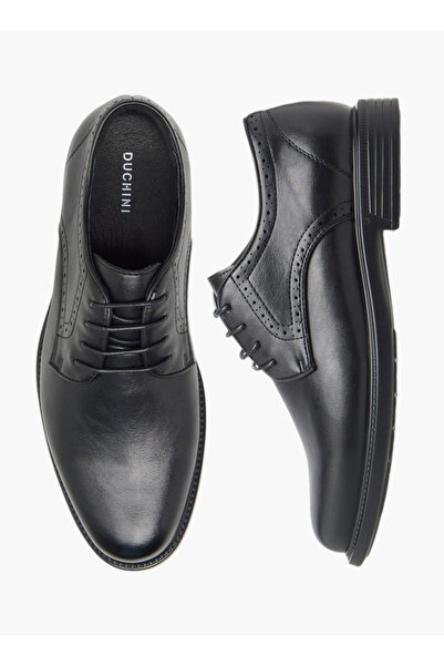 Duchini Men's Textured Derby Shoes with Lace-Up Closure