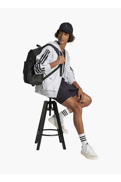 adidas Logo Print School Backpack with Adjustable Straps and Zip Closure