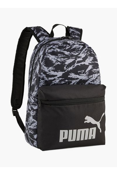 Puma Logo Print School Backpack with Adjustable Straps and Zip Closure