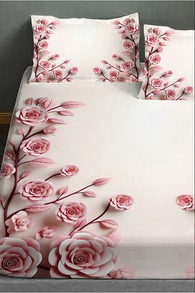 MonoHome 100% Cotton Fitted Sheet Special Design 5D Digital 60 Wire Powder