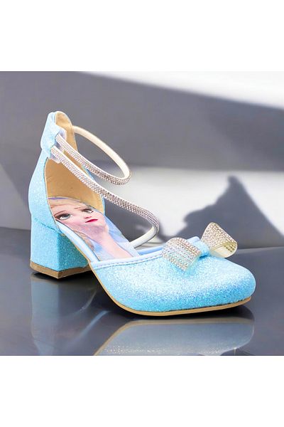 JOJO KIDS fata copil pantofi rochie de seara cu toc gros, pantofi cu toc elsa