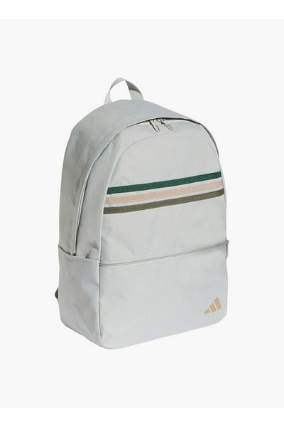 adidas Logo Print School Backpack with Adjustable Straps and Zip Closure