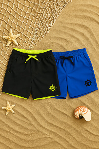 mini kanka 2 τεμάχια για αγόρια 5-15 ετών Σορτς θάλασσας-πισίνας-παραλίας αδι...