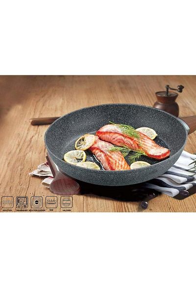 Magic Home Classic frying pan, 26 cm, non-stick, Black Marble Line, MagicHome