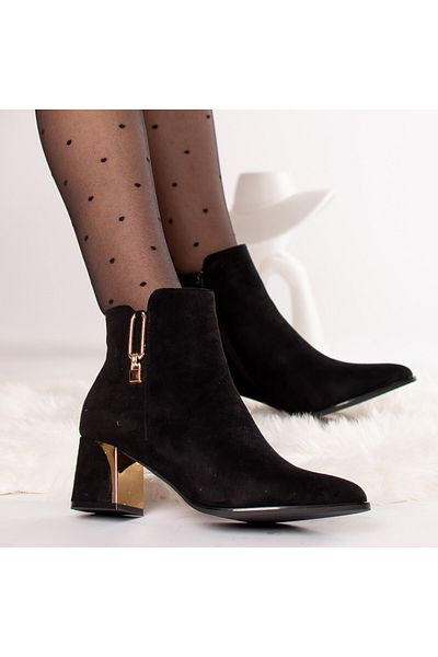 MODA STİL Ghete dama piele ecologica intoarsa implanite bina negre, 36