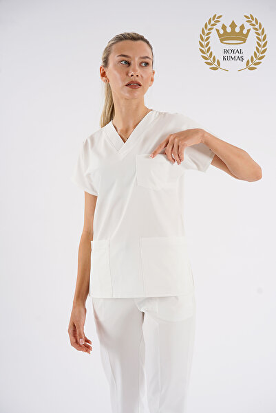 Lion Üniforma Dr.greys Model White Royal Double Way Sa likrom Premium Piling