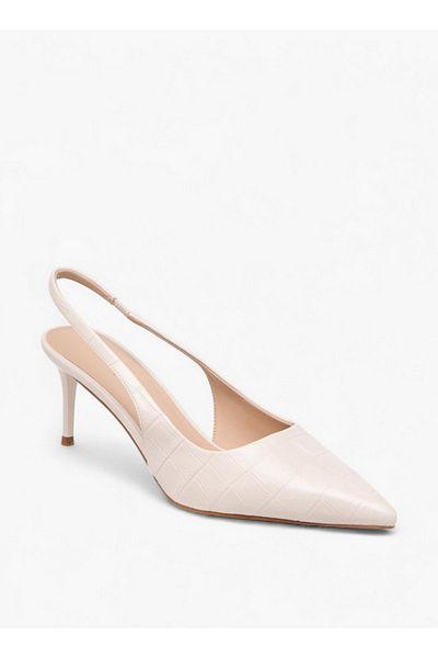 Flora Bella by Shoexpress Women Textured Slingback Shoes with Stiletto Heels