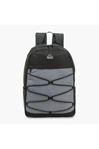 Kappa Logo Print School Backpack with Adjustable Straps and Zip Closure - 16x31x43 cm