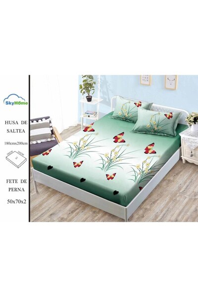 OEM Bed Sheet and Pillowcases Set, Finet, 3 Pieces, 2 People, 180x200cm, Multicolor