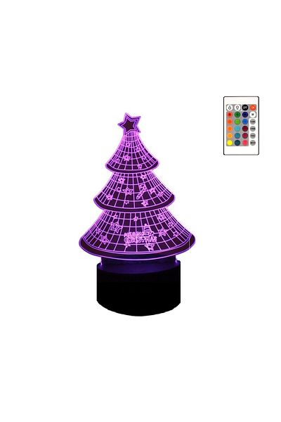 OEM 3D LED Night Light, 16 Colors, Christmas Tree