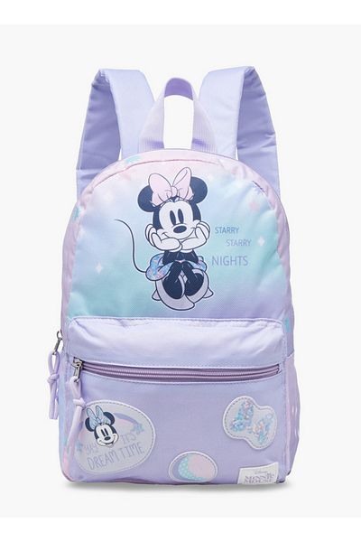 Disney Minnie Mouse Print School Backpack with Adjustable Shoulder Straps and Zip Closure - 33x25x10 cm