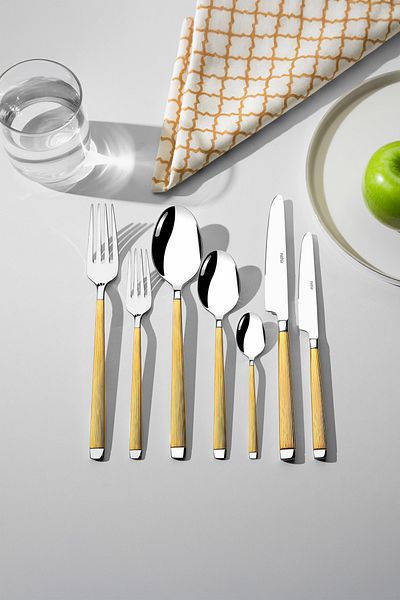 Nehir Maria Altın Simple 12-Person 84-Piece Boxed Cutlery Set