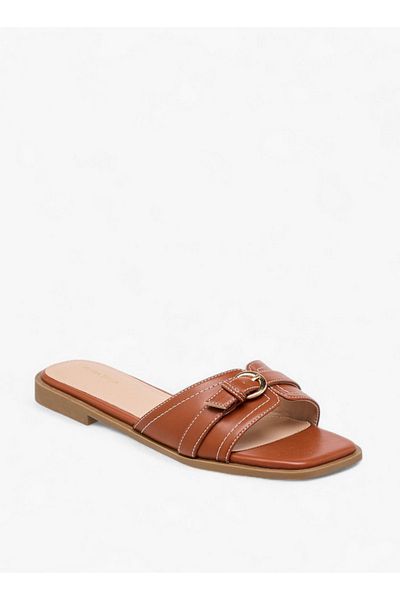 Flora Bella by Shoexpress Women Buckle Accent Slip-On Flat Sandals