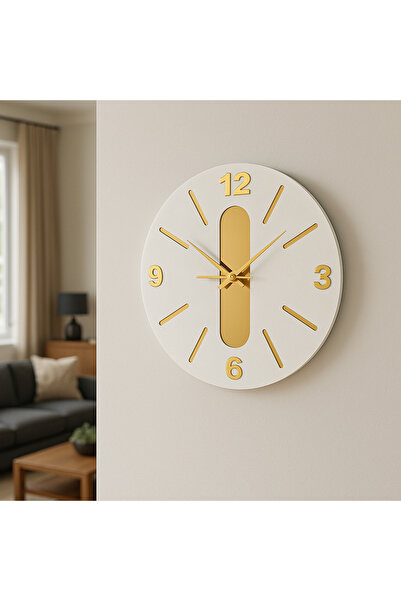 Ahşap LUXORA 32 cm Aynalı Pleksi Duvar Saati