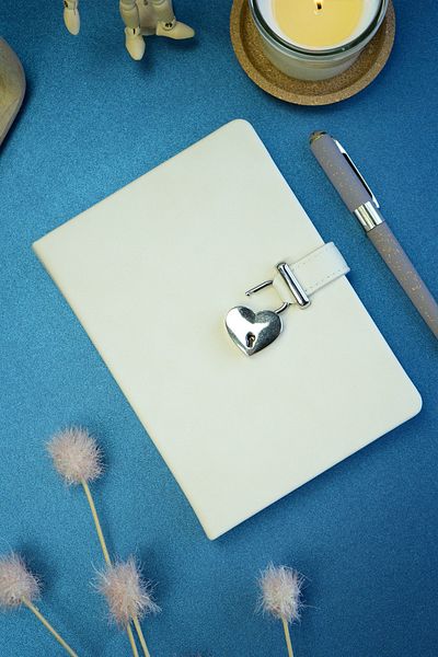 Victoria's Journals Hush Hush -Locked Notebook - Cream