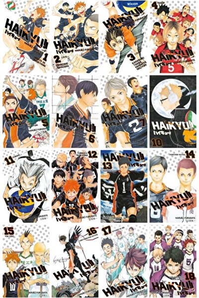 Gerekli Şeyler Yayıncılık Haikyu!! 1-2-3-4-5-6-7-10-11-12-13-14-15-16-17-18 manga seti (16 kitap) 1 adet anime poster hediyeli