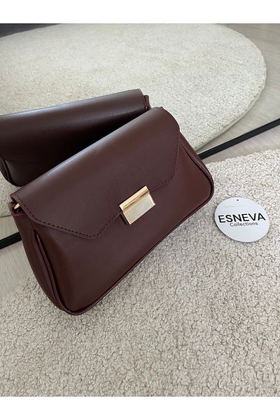 ESNEVA Baguette Bag Gold Buckle Detailed Adjustable Strap Shoulder Bag