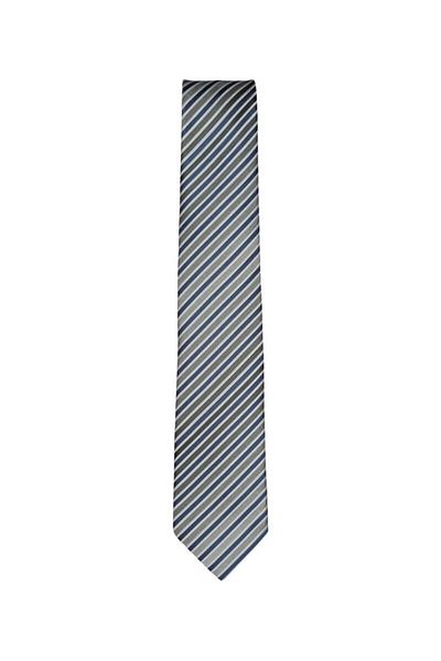 1001 Kravat Blue White Gray Striped 7.5 cm Wide Tie