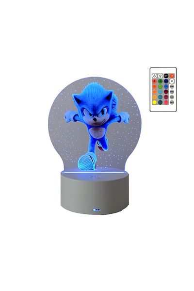 OEM LED Night Light, Sonic the Hedgehog, 16 Colors, with Remote Control, USB Power or 3 AA Batteries