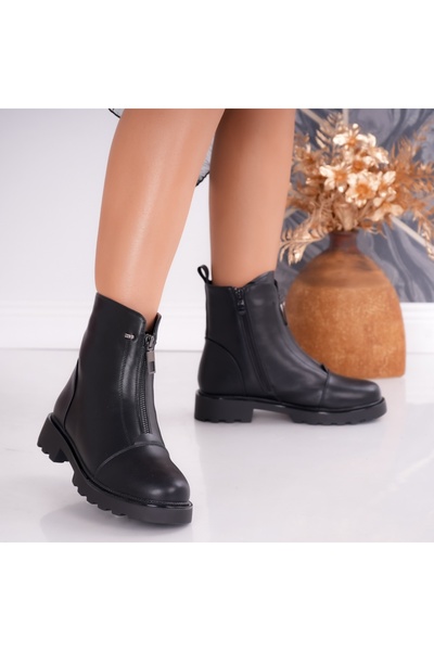 Botinelli Ghete de damă negre, cu căptușeală din piele ecologică, Ila, mărime...