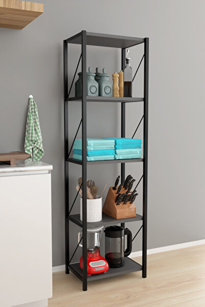 Remaks ORNA 5 RAFLI Mutfak Dolabı Mutfak Rafı Çok Amaçlı Dolap-ANTRASİT