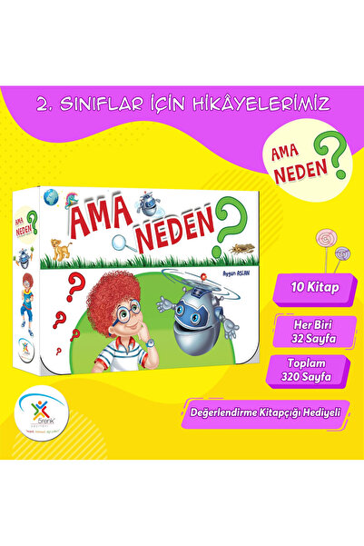 3K YAYIN 5 Renk Yayınevi AMA NEDEN? Hikaye Serisi 10 Kitap Aygün Aslan 2.SINIF