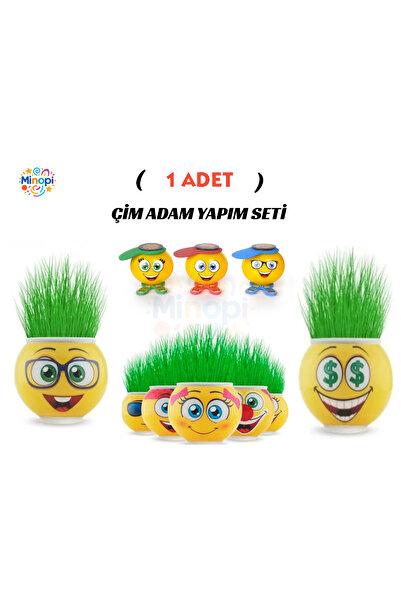 Minopi 1 Kutu Emoji Çim Adam Yapım Seti Okul Eğitici Deney Seti Çim Adam Seti