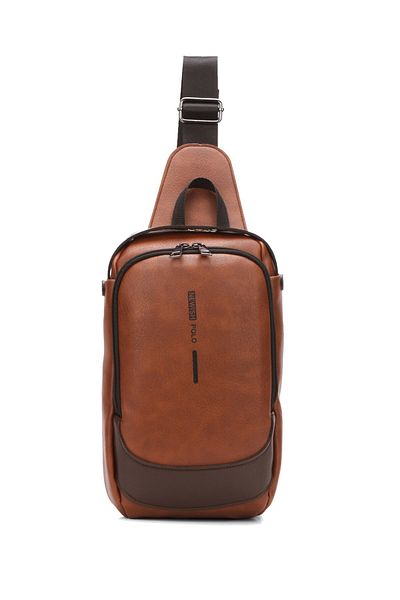 Newish Polo Men's Tan Uzi Cross Hand and Shoulder Bag New306