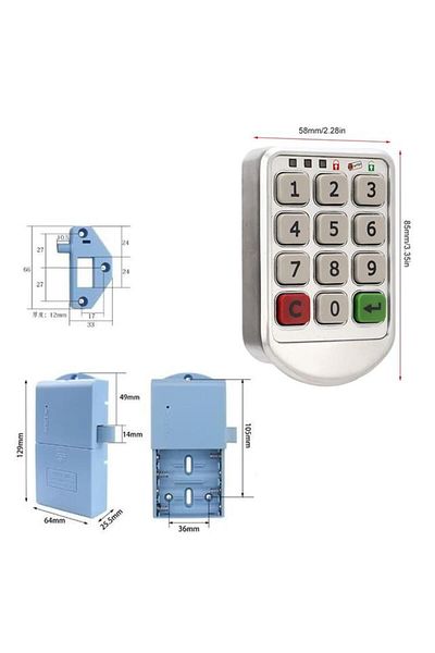Powermaster Pm-26723 Key Combination Gray Drawer Cabinet Lock (Pack of 2)